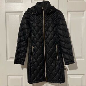 Michael Kors Women Black Packable Hooded Down Lightweight Puffer Jacket